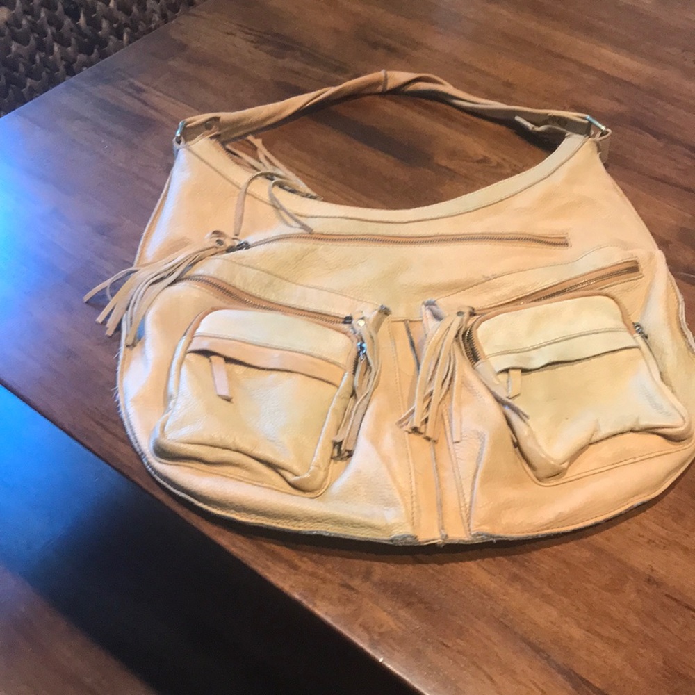 Leather retro hippie bag